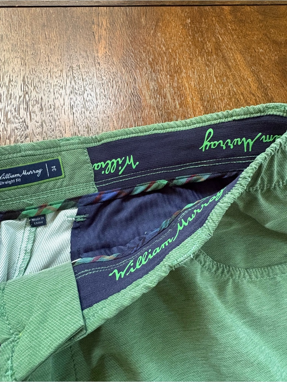 William Murray Straight Fit Green Men's Classic Golf Shorts 9” Inseam, Size 34 - Picture 4 of 13